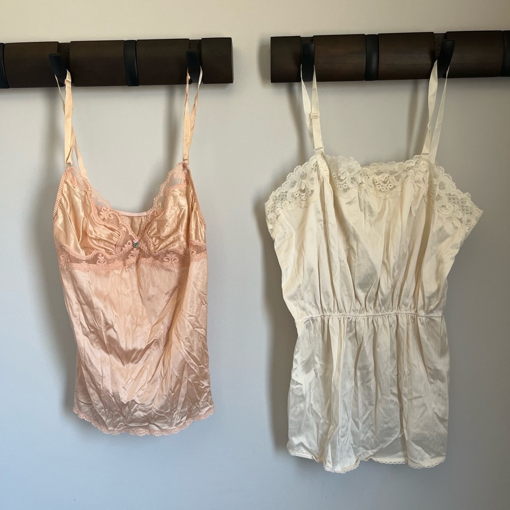 Maidenform Lace Trim Chemise Set - Peach & Cream
